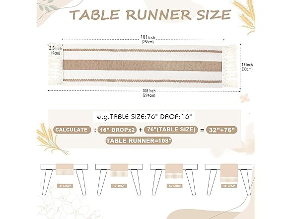 B-COOL Farmhouse Table Runner Macrame Décor