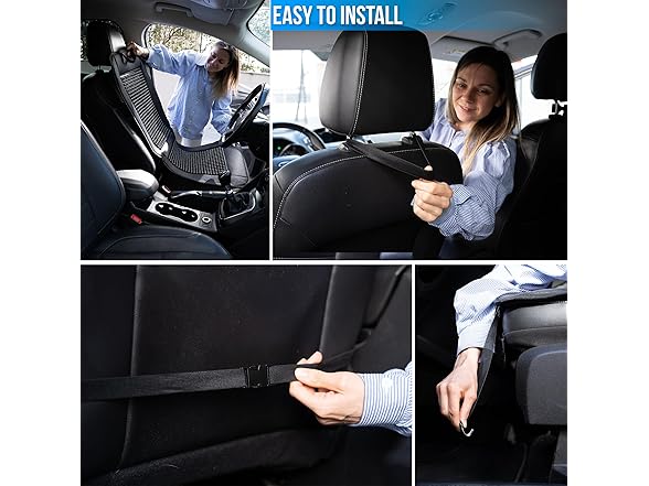 Zone Tech SE0098 Beaded Cooling Car Seat Cover Black