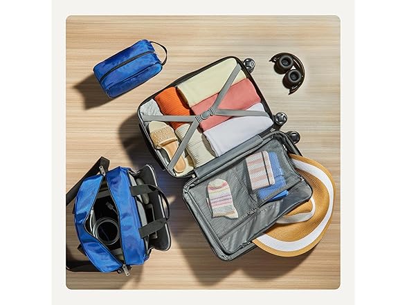 Amazon Basics 3-Piece Luggage Set, Blue