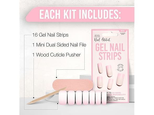Ardell  Semi Cured Gel Nail Strips - Blushing Bride