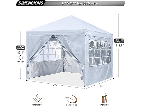 ABCCANOPY 10X10 Pop Up Canopy Tent