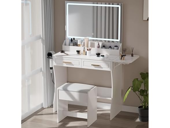Homesflex Modern White Makeup Vanity Desk