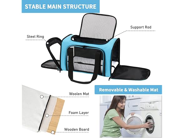 Helcb Pnimaund Pet Carrier Airline Soft Cat Carriers