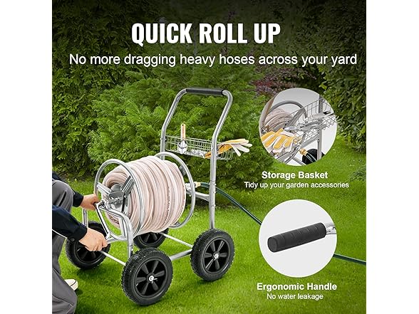 VEVOR Hose Reel Cart - 250 ft Hose