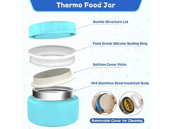 Aimsnk Kids Lunch Box with Thermo Bag