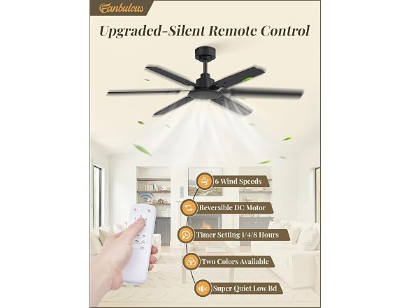 Fanbulous Black 48” Ceiling Fan with Lights