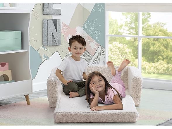 Delta Children Cozee Flip-Out Sherpa 2-in-1 Sofa
