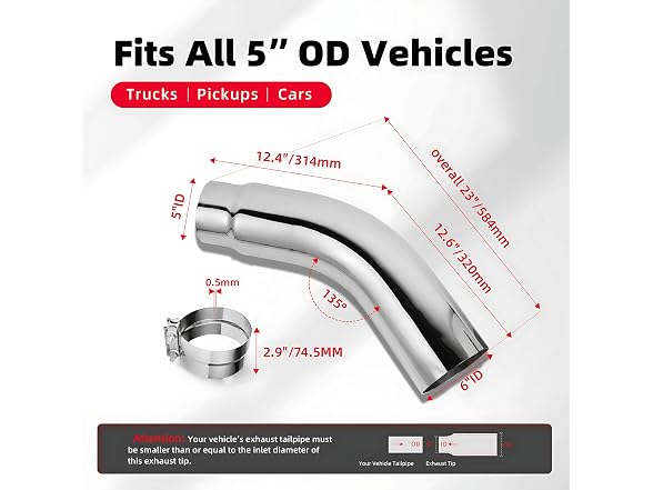 REWONIXAL Diesel Exhaust Tip Elbow