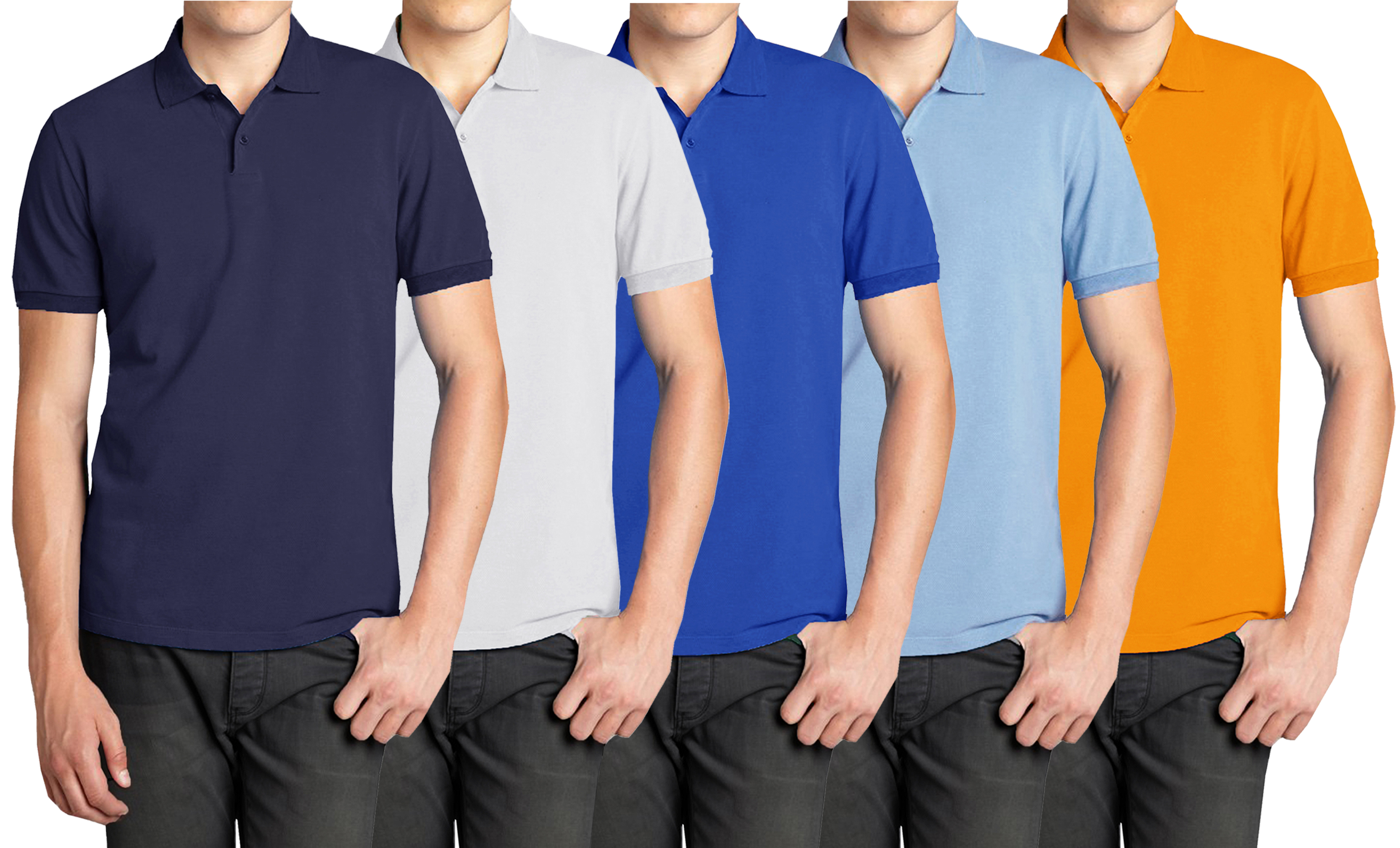 5Pk Men's Classic Polo Golf Shirt - Gallery 15