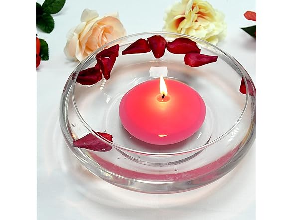 3-Pc Floating Candles, 4-Inch, Hot Pink