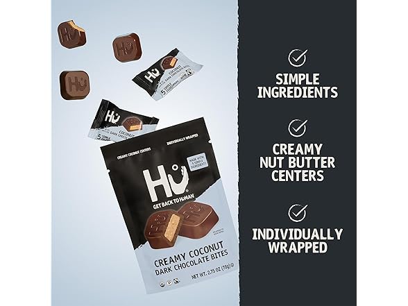 Hu Creamy Coconut Dark Choc Bites 6pk