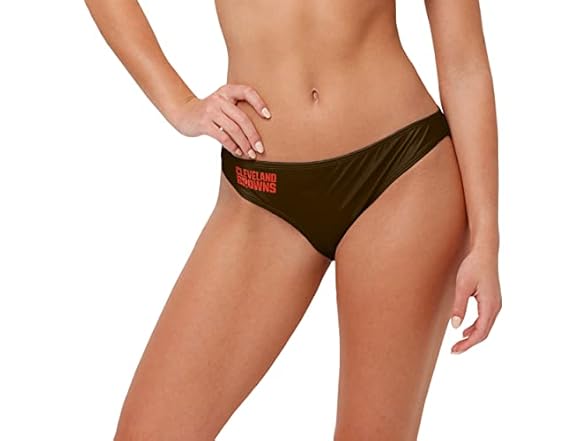FOCO CLEVELAND BROWNS Womens Solid Wordmark Bikini Bottom