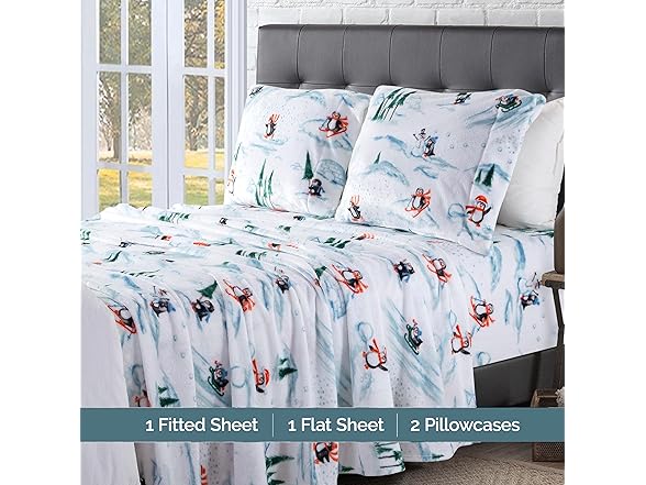 Elegant Comfort Velvet Plush Flannel Sheet Set Full