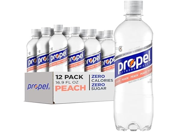 12PK Propel, Peach, Zero Calorie Sports Drink