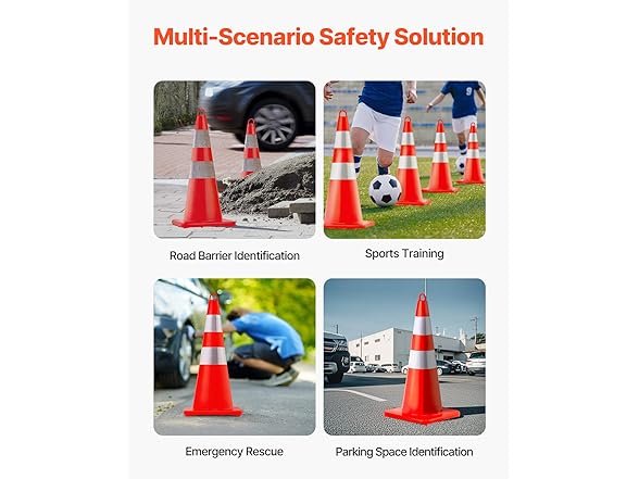 VEVOR Safety Cones - 12 x 28"