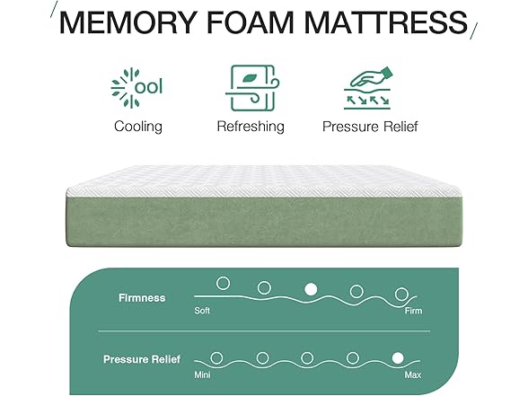 Novilla Cooling Memory Foam Full Mattress
