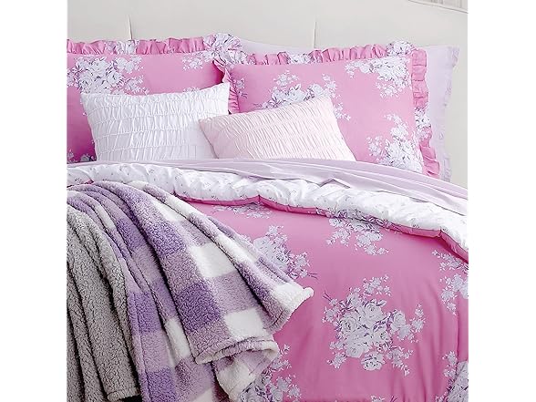 Shabby Chic Queen 3Pc Pink Comforter Set