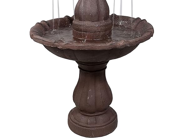 Sunnydaze 38-Inch Curved Plinth Outdoor Water Fountain