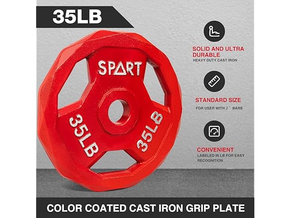SPART Weight Plate 2-Inch Cast 15LB Pair