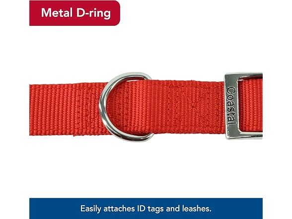 Coastal Pet - Double-Ply Dog Collar, Red, 1" x 24"