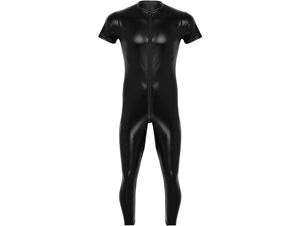 Inhzoy Men (M) Stretchy Patent Leather Bodysuit
