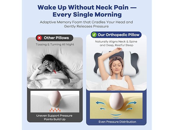 DONAMA Cervical Neck Pillow 27"×16"