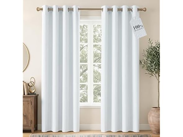 NICETOWN 100% Blackout Linen Curtains