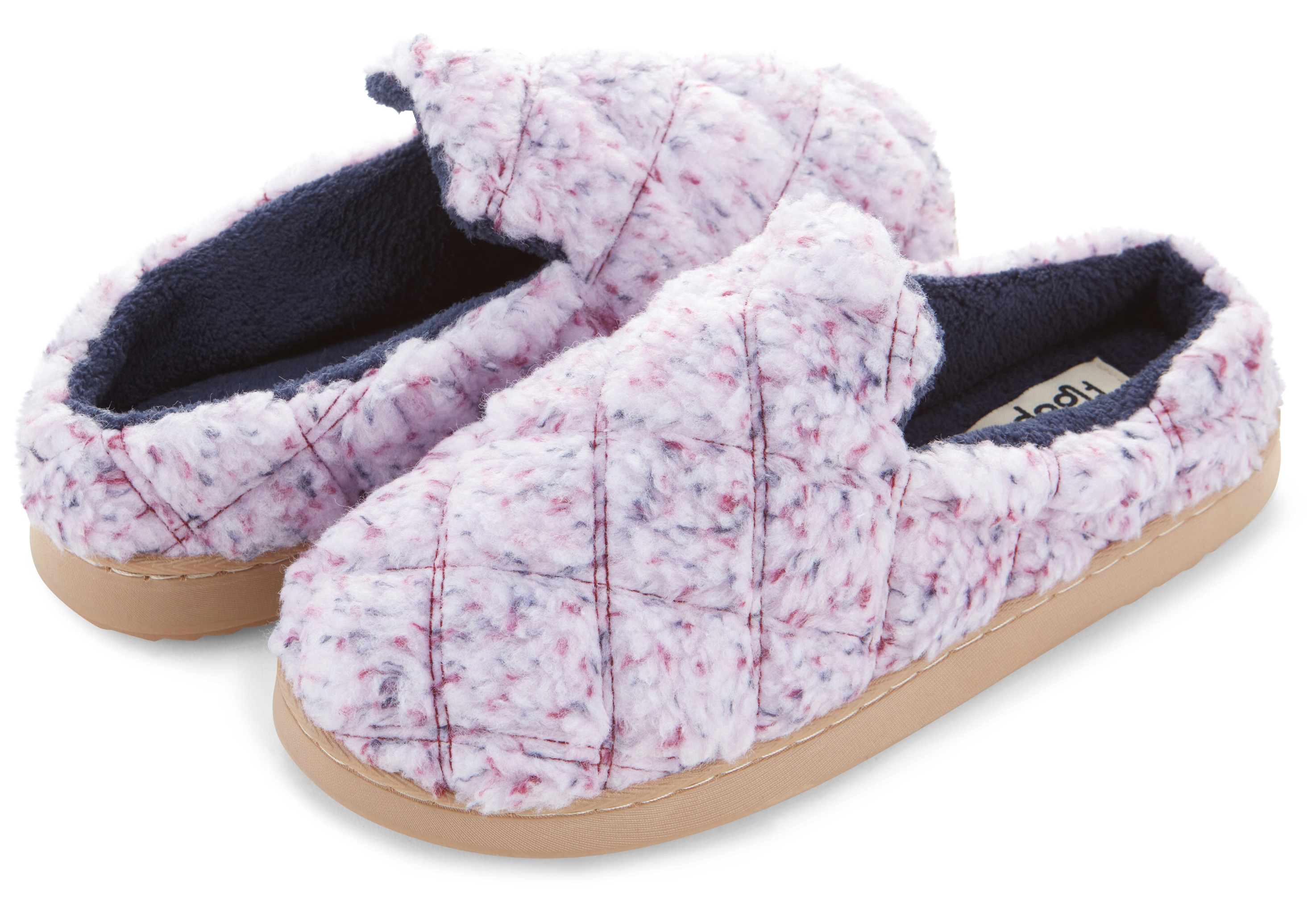 Floopi Womens Sherpa Fur Quilted Slippers - Gallery 12