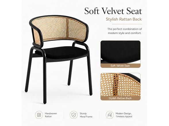 Leisuremod EC20BL Ervilla Dining Chairs