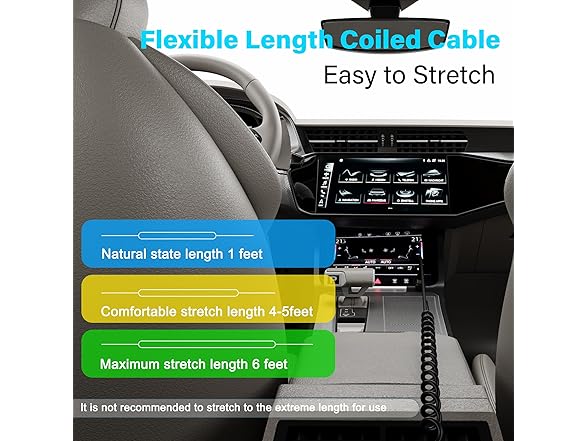 Veeloon Coiled Car Carplay Cable