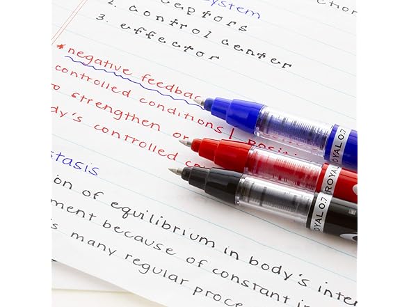 BAZIC Forza Asst. Color Needle Tip Gel Pen 3Pack