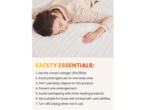 WOOMER White Heated Blanket King Size 100" x 90"