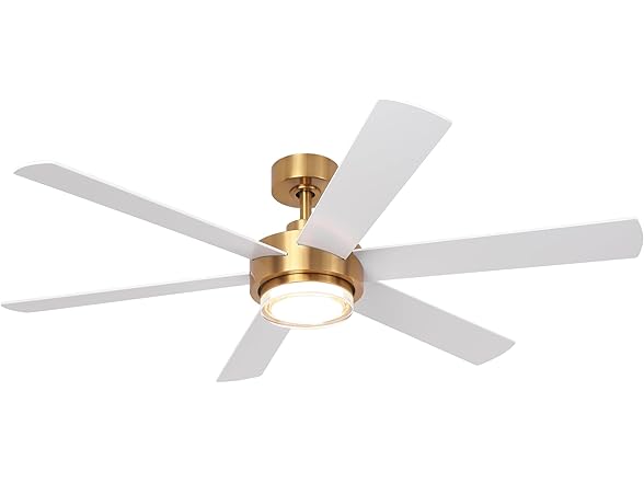 Parrot Uncle F6005GD 54" Gold Ceiling Fan w/ Light