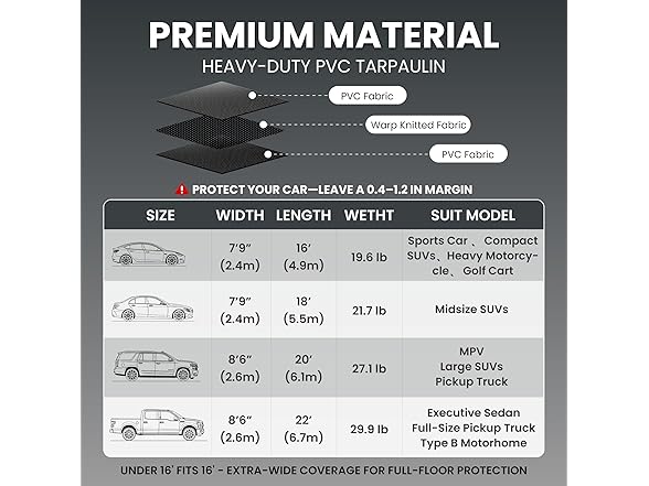 DremGara 7'9" x 16' Heavy-Duty Garage Floor Mat - 610GSM Commercial-Grade PVC Containment Mat with 1.2" Raised Edges to Trap Water, Mud, Snow & Oil, Waterproof Garage Floor Mat for Cars, Non-Slip (Open Box)