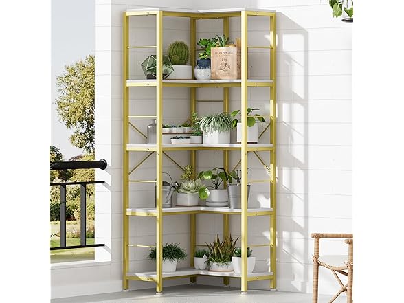 Gujiam 5-Tier Corner Bookshelf