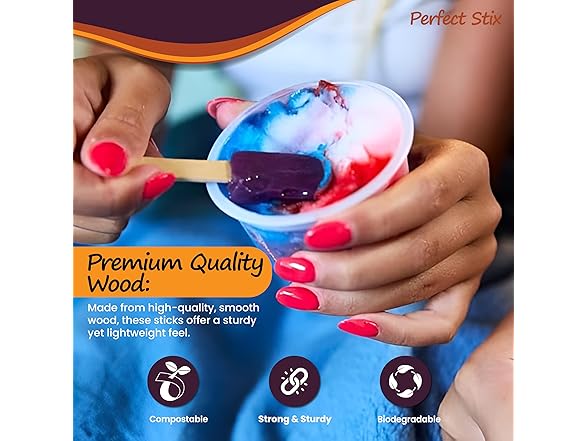 Perfect Stix Snow Cone Candy Spoons, 51 ct