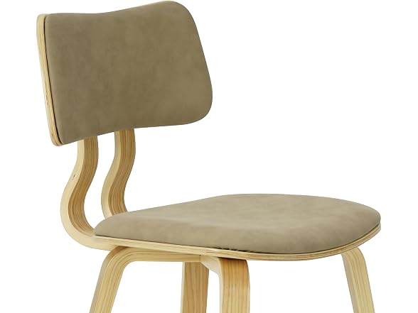 Armen Living Dining Chair with Faux Leather Seat, Set of 3