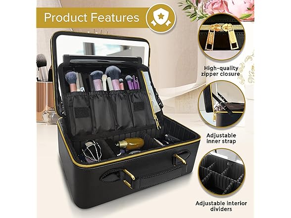JENNI V Upscale PU Leather Makeup Bag