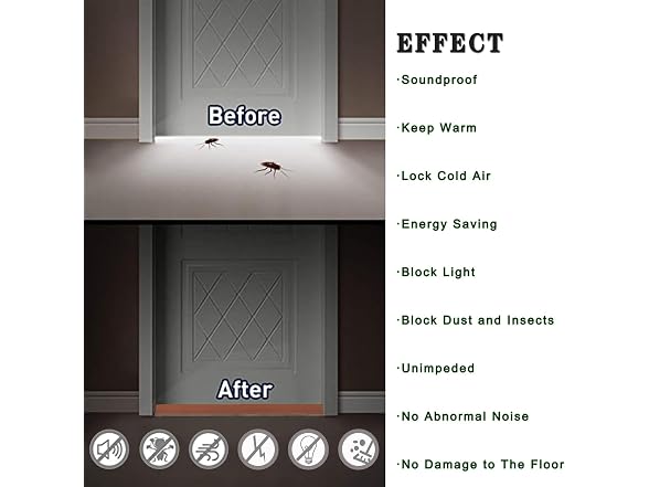 YINGD GAR-116 (2 Pack) 39in Door Draft Stopper Brown