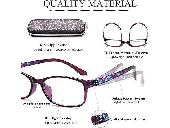 Women's Blue Light Reading Glasses 2-PK