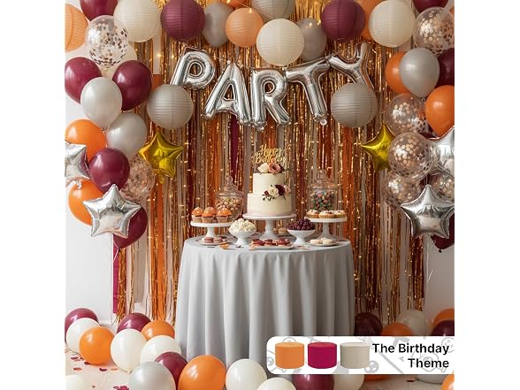 PartyWoo Orange Boho Crepe Paper Streamers
