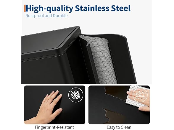 PrecisionAuto 60L / 16 Gal Stainless Steel Trash Can 