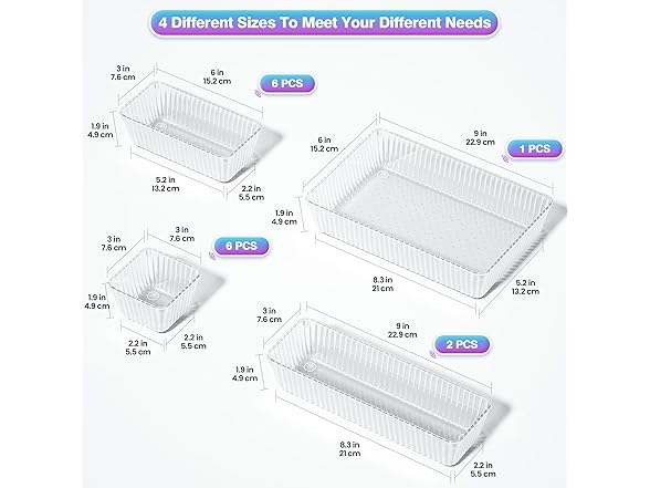 Okylvve 15 PCS Drawer Organizer Set