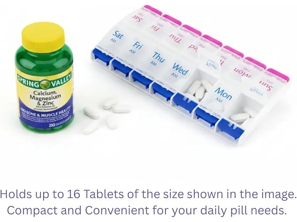 Smart Essentials Weekly AM/PM Pill Organizer, 7-Day Me