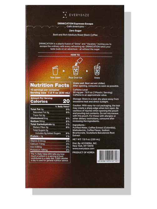 (20ct) EVERYDAZE Drinkcation Zero Sugar Espresso Escape - Gallery 10
