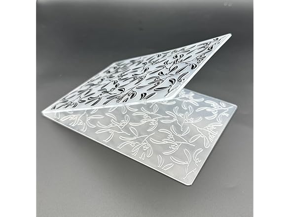 zhxcgooyx 3D Plastic Emboss Template Christmas Leaves