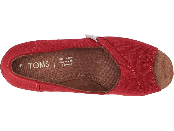 TOMS Women's Classic Wedge Espadrille Sandal, Red Crosshatch Jacquard, 5