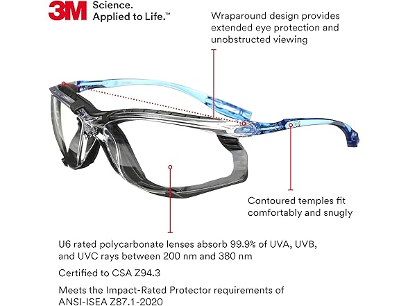 3M Safety Glasses, 2 Pack