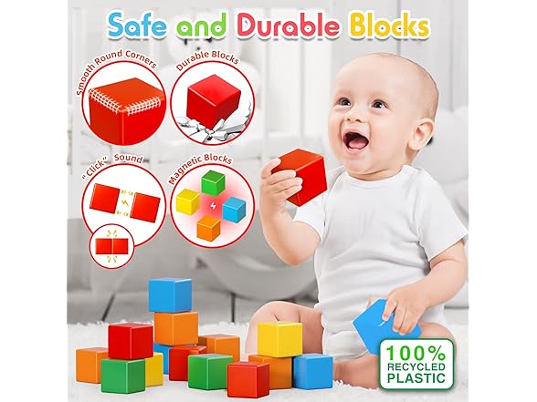 Magnetic Blocks, 1.41 inch Large Magnetic Building Blocks