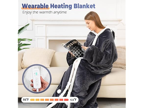 Electric Wearable Blanket with Sleeves